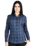 el General - Casual Long - Sleeve Camisa - Negro/azul 44721