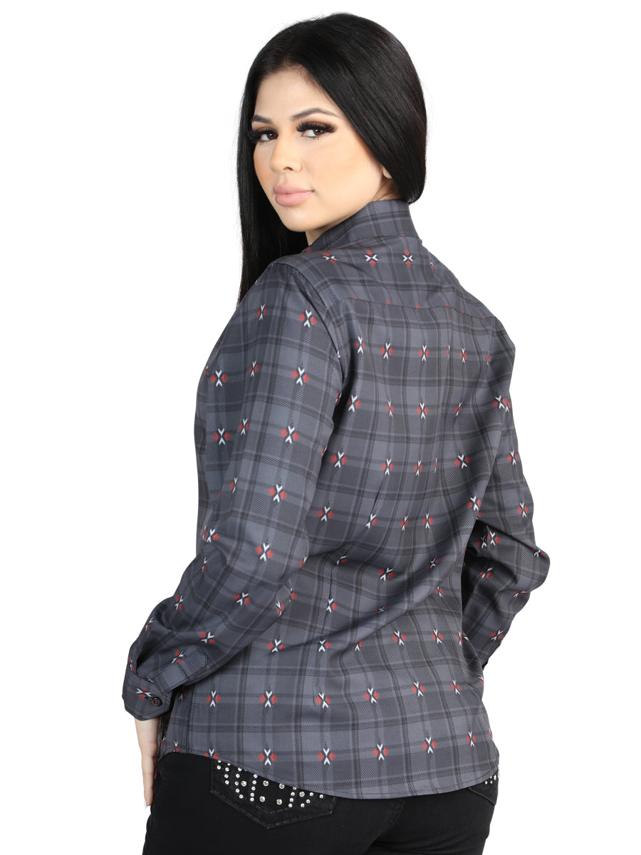 el General - Casual Long - Sleeve Camisa - Gris/café 44725