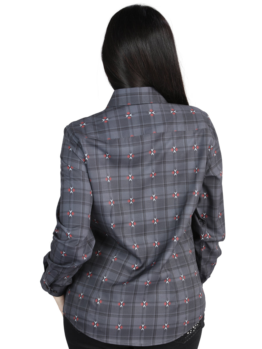 el General - Casual Long - Sleeve Camisa - Gris/café 44725
