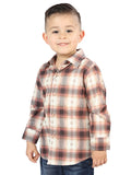el General Orange/beige Casual Long - Sleeve Camisa 44733