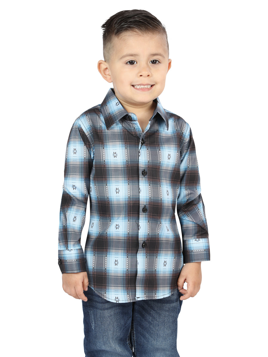 Camisa L/ Manga El Senor De Los Cielos Wh2307-12 97% Poliéster 3% Elastano Negro/Beige 44736