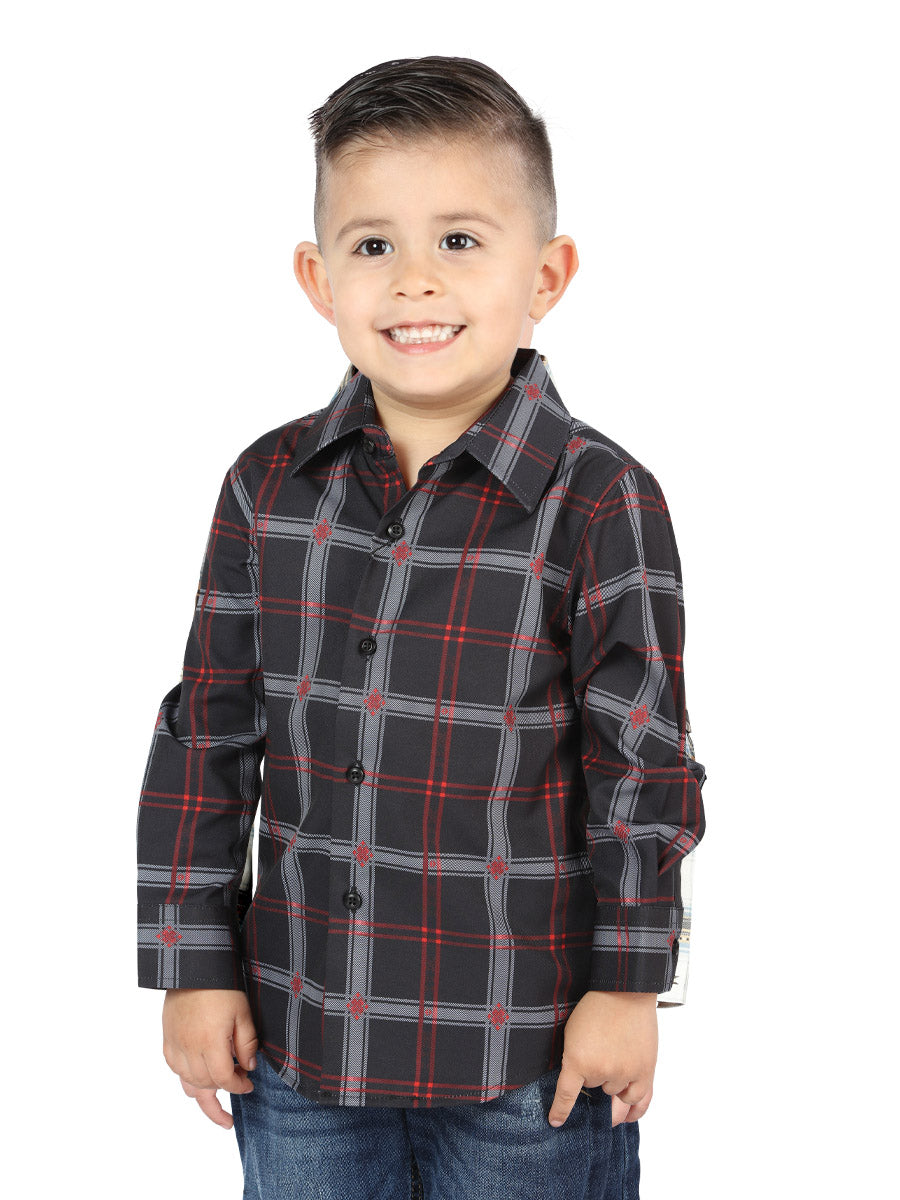el General Negro/gris Casual Long - Sleeve Camisa 44743