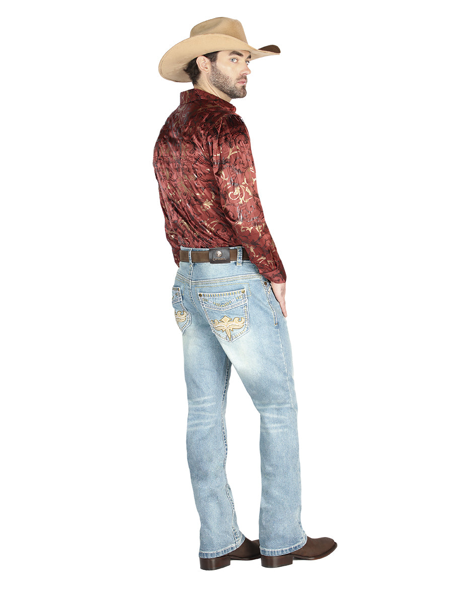 Pantalon Centenario Zd-1001 Mezclilla Azul Claro 44833