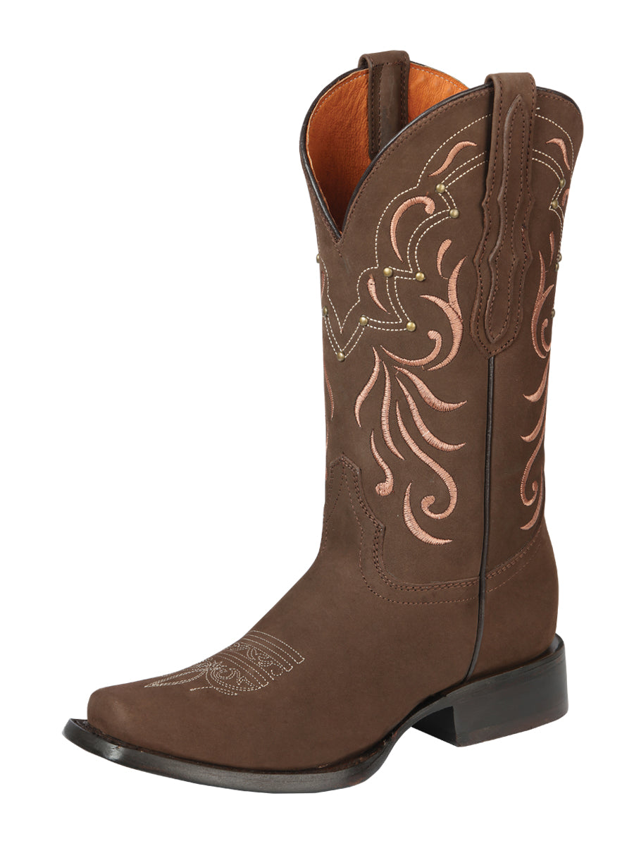 el General Dama Rodeo Botas - Nobuk Piel - Camello 44849