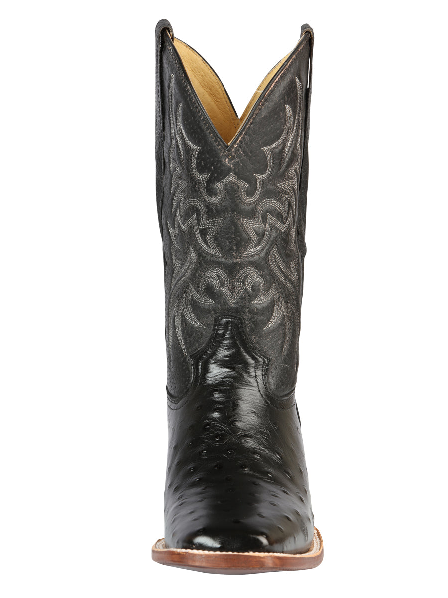 el General Rodeo - Printed Ostric Piel Botas - Negro 44935