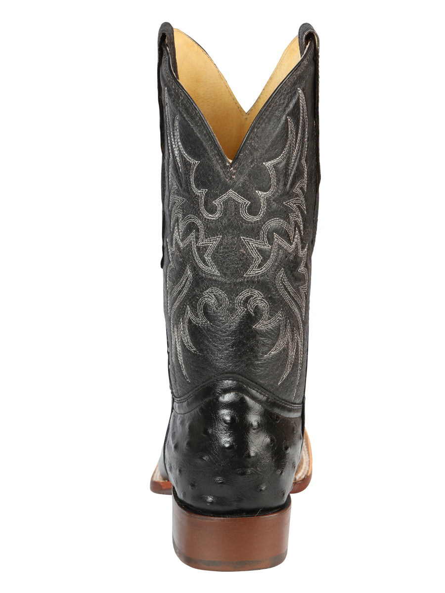 el General Rodeo - Printed Ostric Piel Botas - Negro 44935