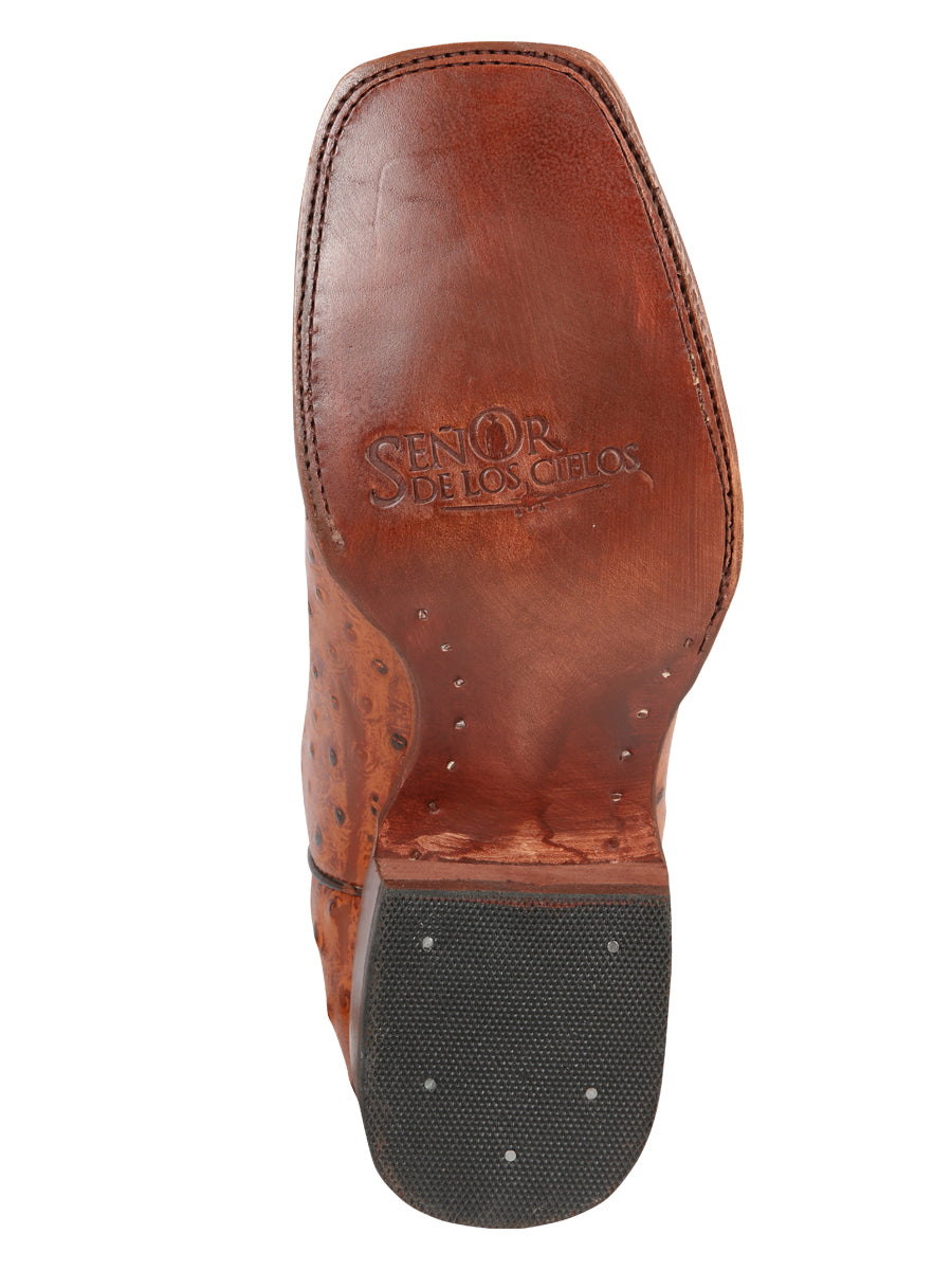 el General Rodeo - Printed Ostric Piel Botas - Cogñac 44936