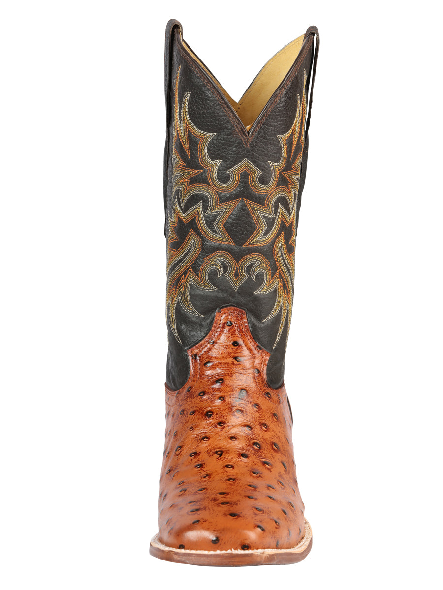 el General Rodeo - Printed Ostric Piel Botas - Cogñac 44936