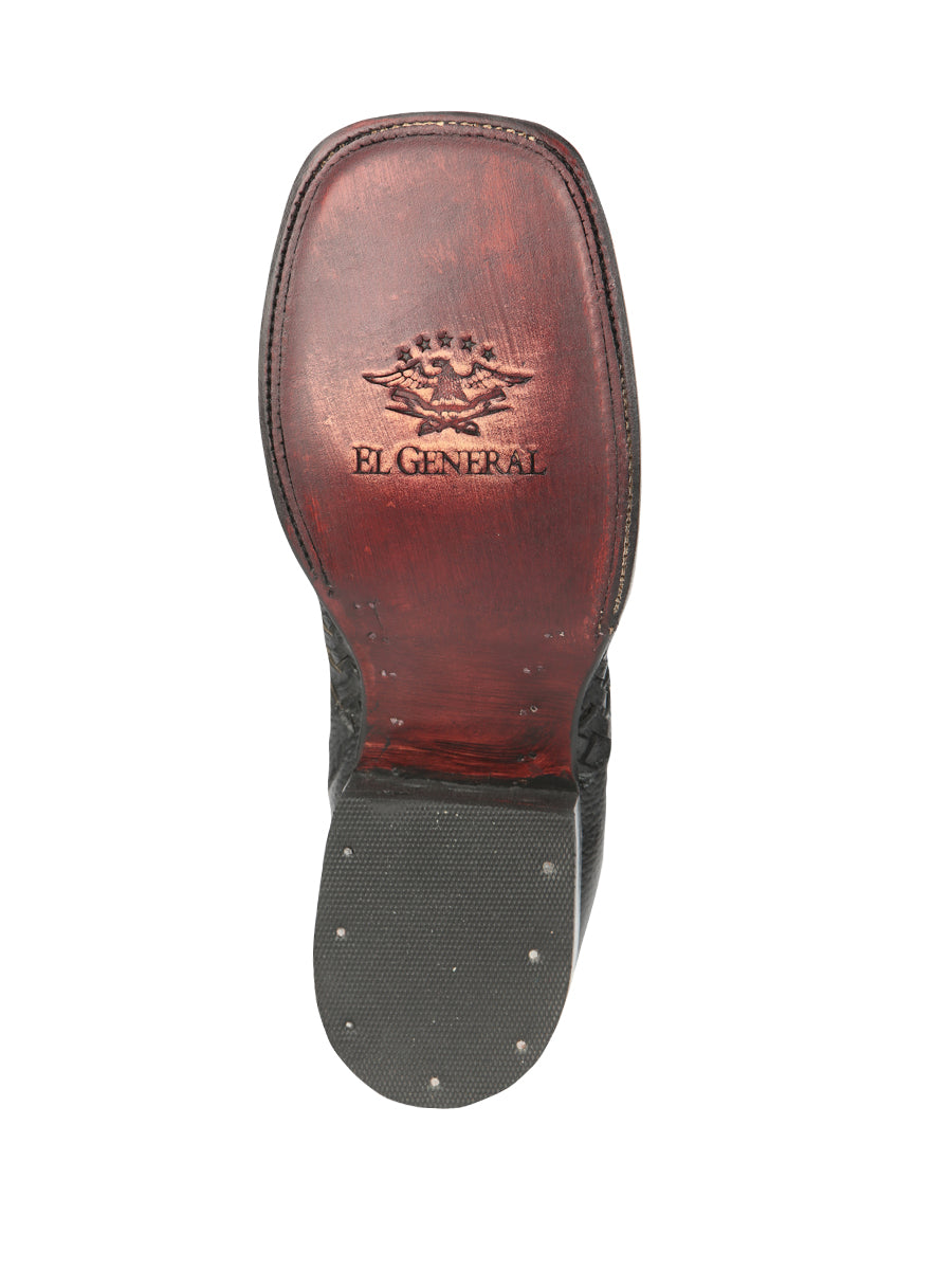 el General Caballero Rodeo Negro Petatillo Woven Tobillo Botas 45181
