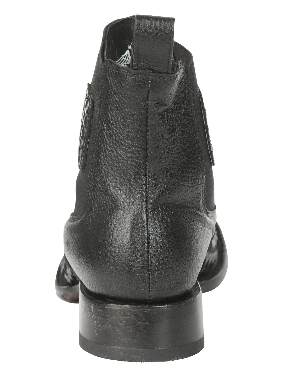 el General Caballero Rodeo Negro Petatillo Woven Tobillo Botas 45181