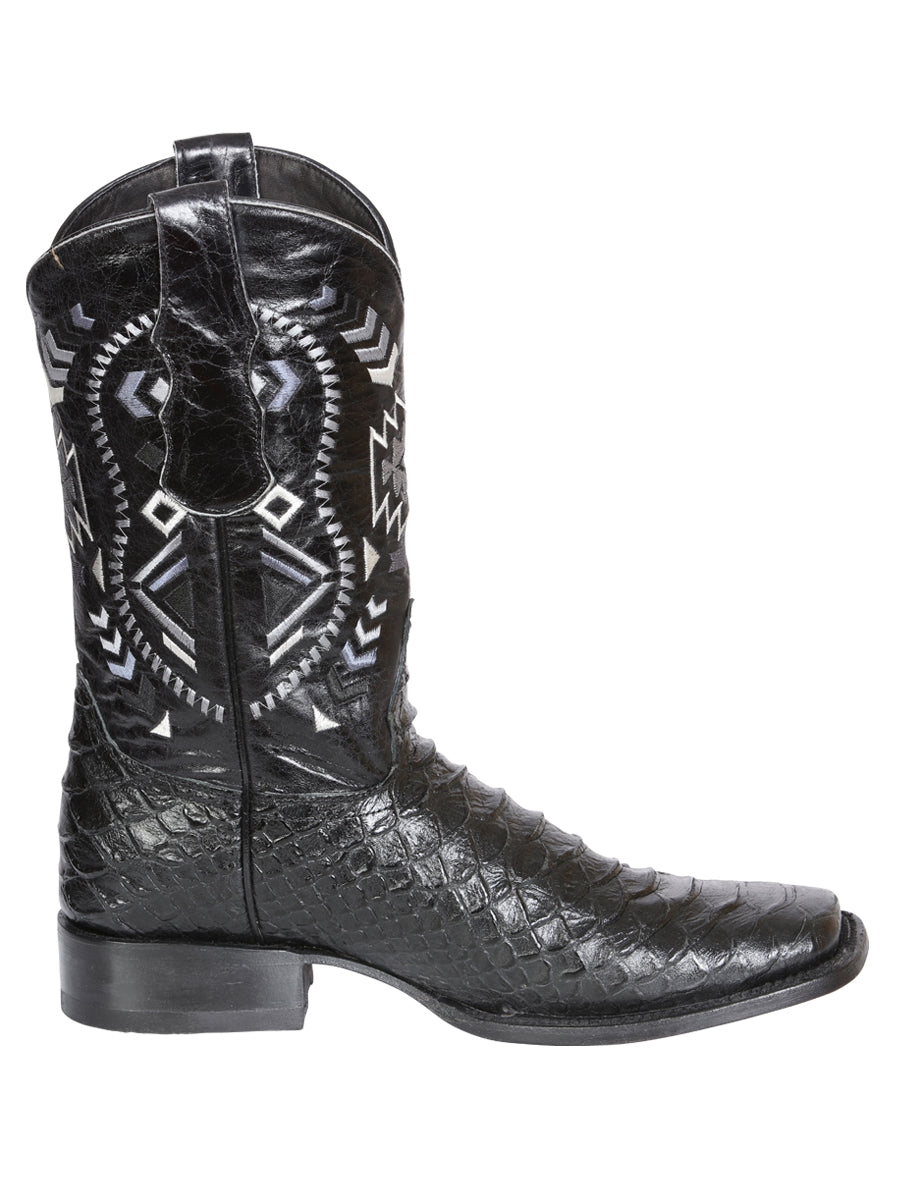 el General Caballero Negro Pitón Imitación Rodeo Botas 45398