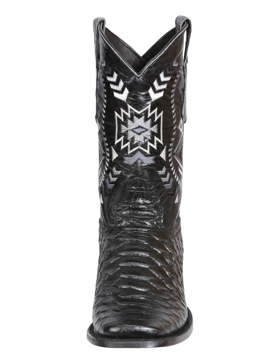 el General Caballero Negro Pitón Imitación Rodeo Botas 45398