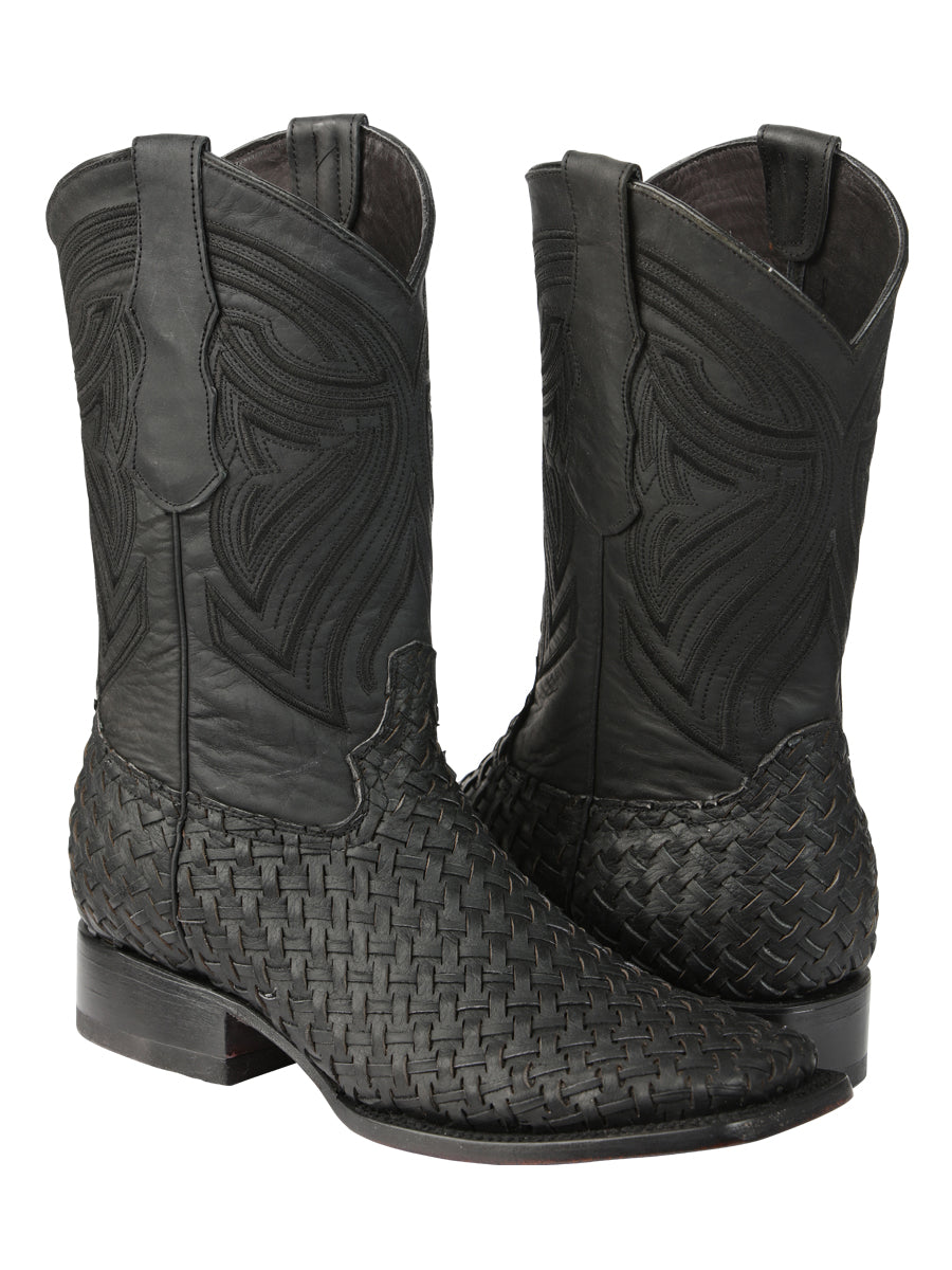 el General Caballero Piel Rodeo Botas Petatillo - Negro 45400