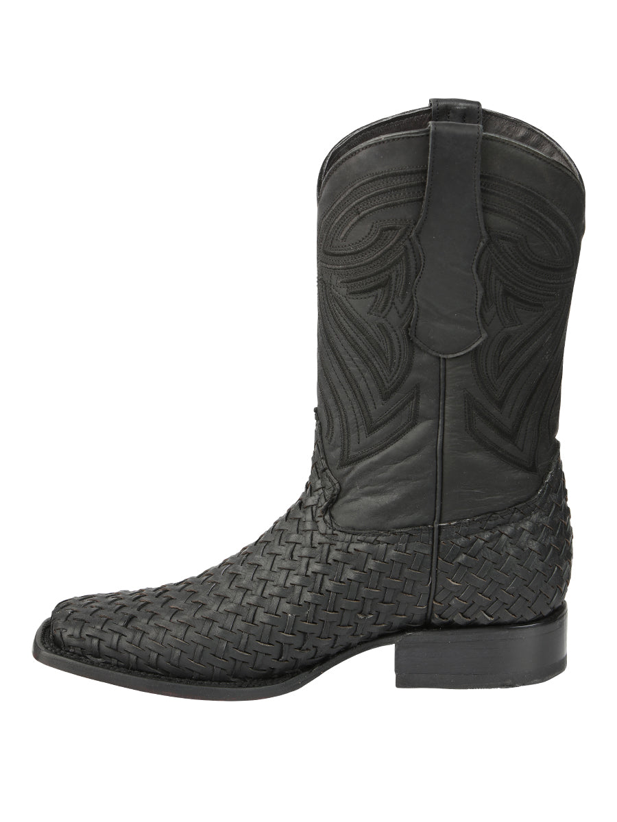 el General Caballero Piel Rodeo Botas Petatillo - Negro 45400