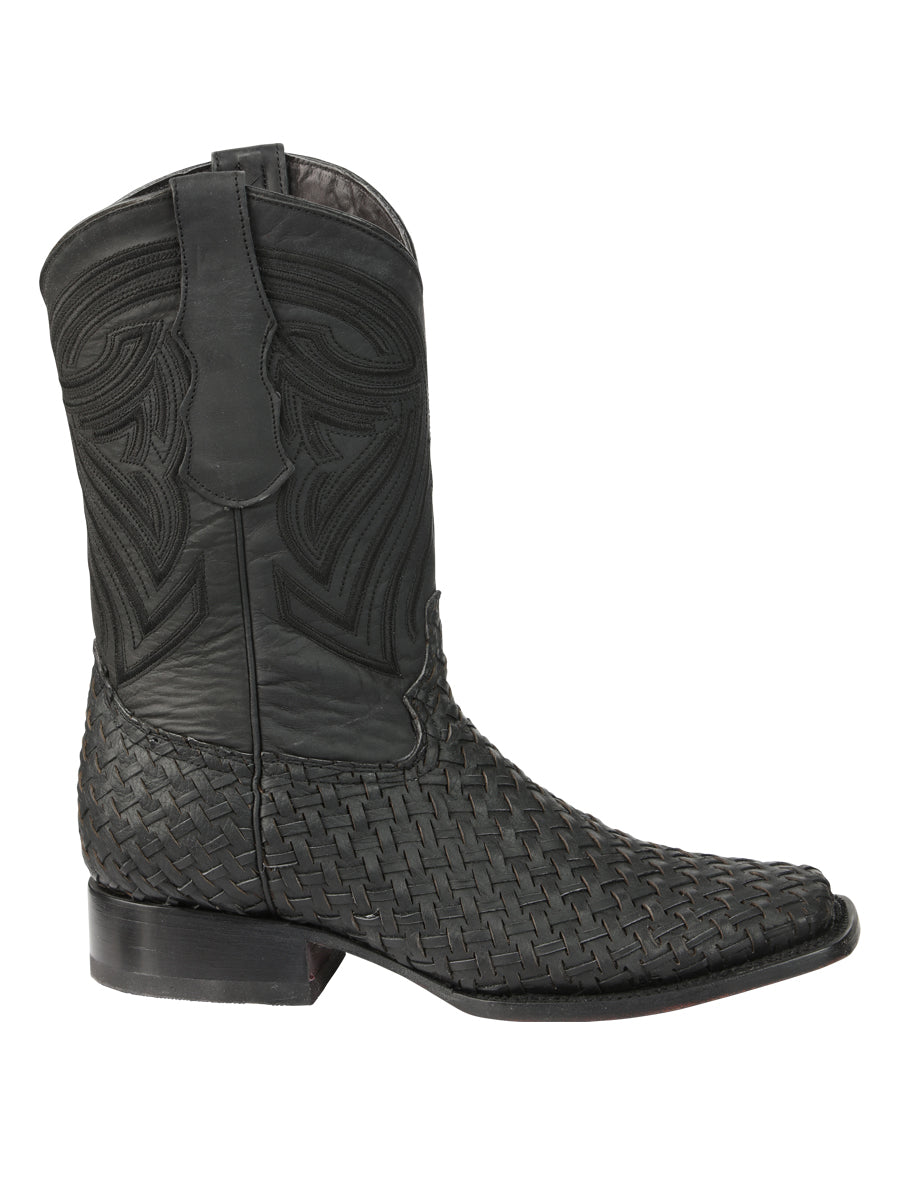 el General Caballero Piel Rodeo Botas Petatillo - Negro 45400