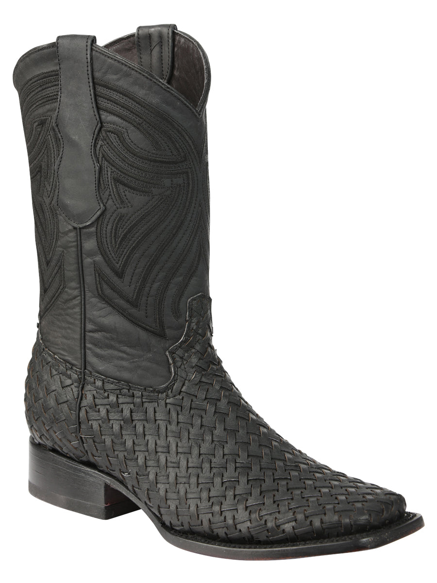 el General Caballero Piel Rodeo Botas Petatillo - Negro 45400