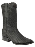 el General Caballero Piel Rodeo Botas Petatillo - Negro 45400