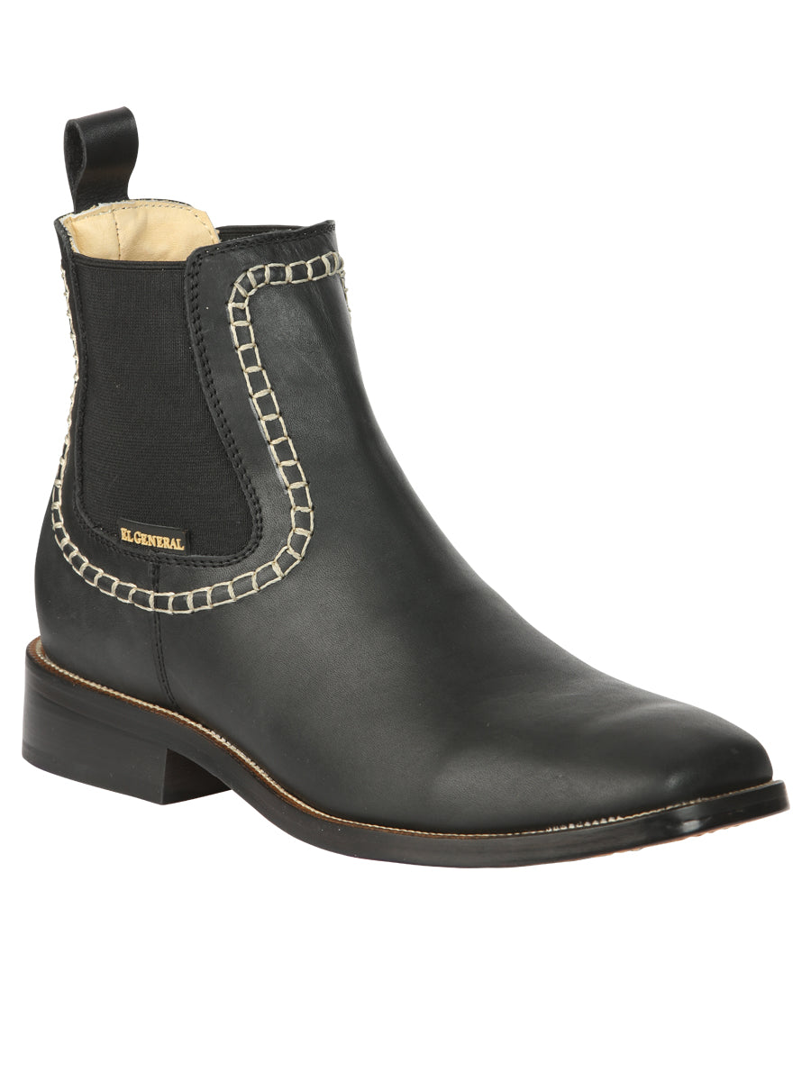 el General Caballero Piel Tobillo Botas - Negro 45420