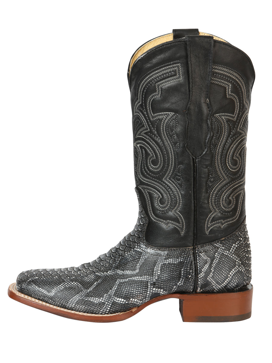 el General Caballero Pitón Imitación Rodeo Botas - Gris 45432