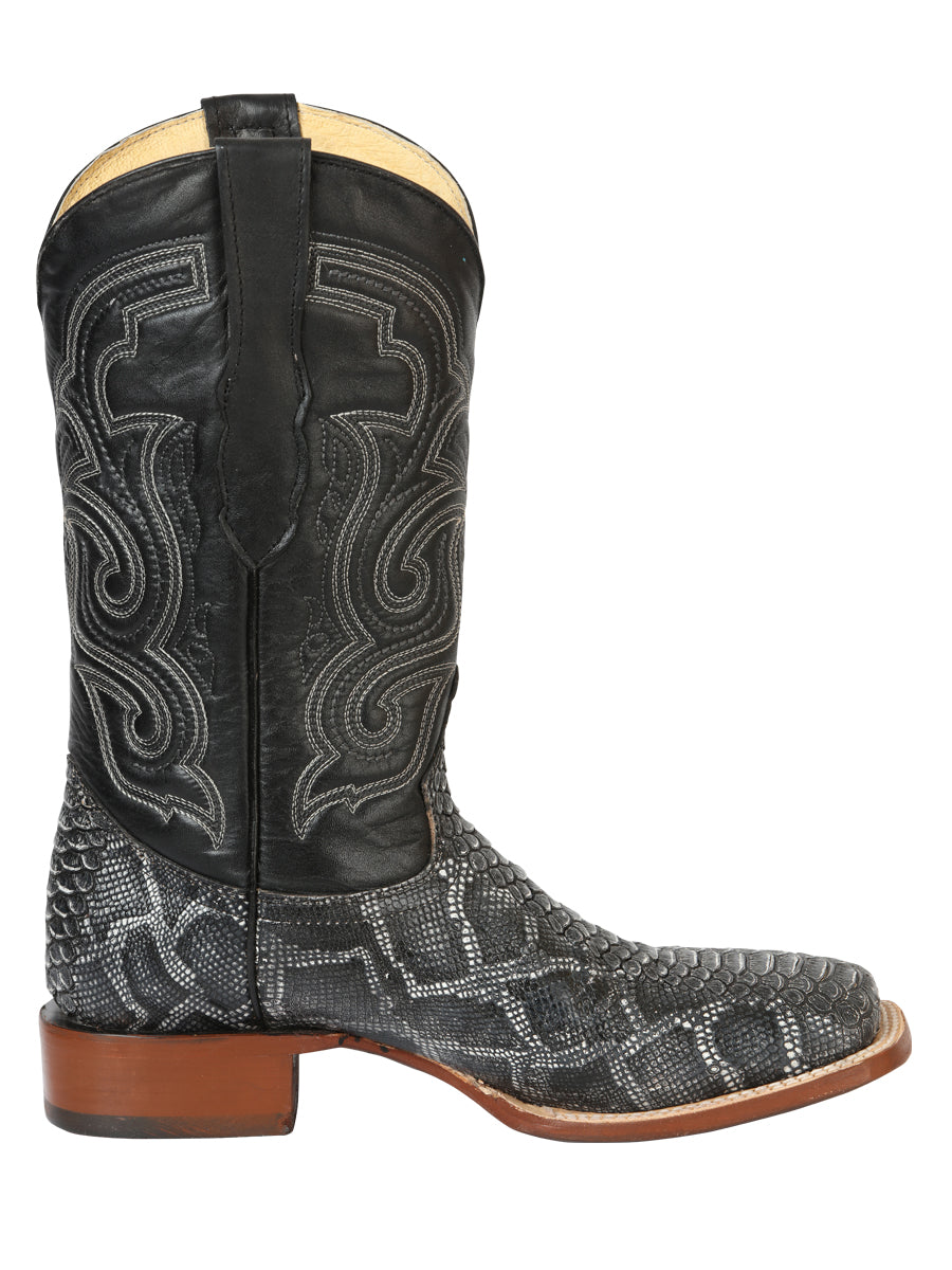 el General Caballero Pitón Imitación Rodeo Botas - Gris 45432
