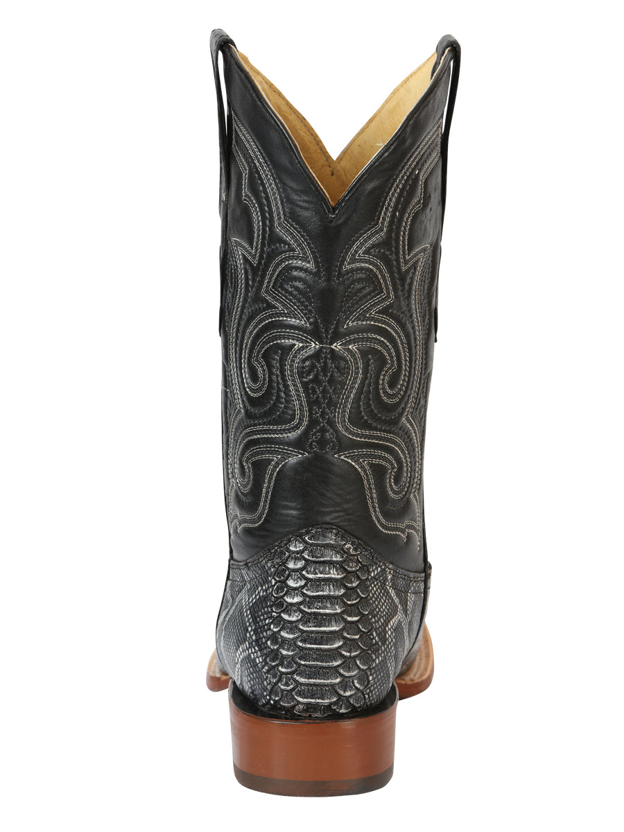 el General Caballero Pitón Imitación Rodeo Botas - Gris 45432
