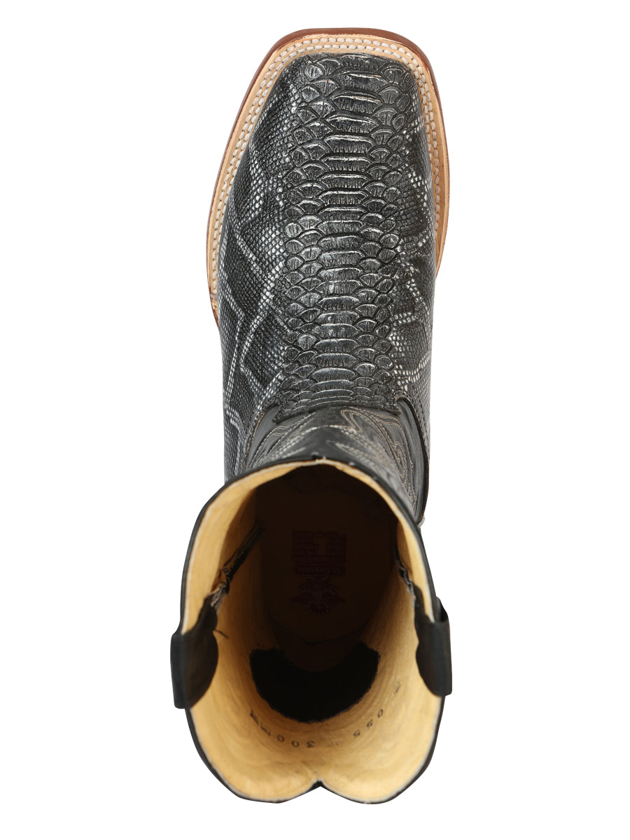 el General Caballero Pitón Imitación Rodeo Botas - Gris 45432