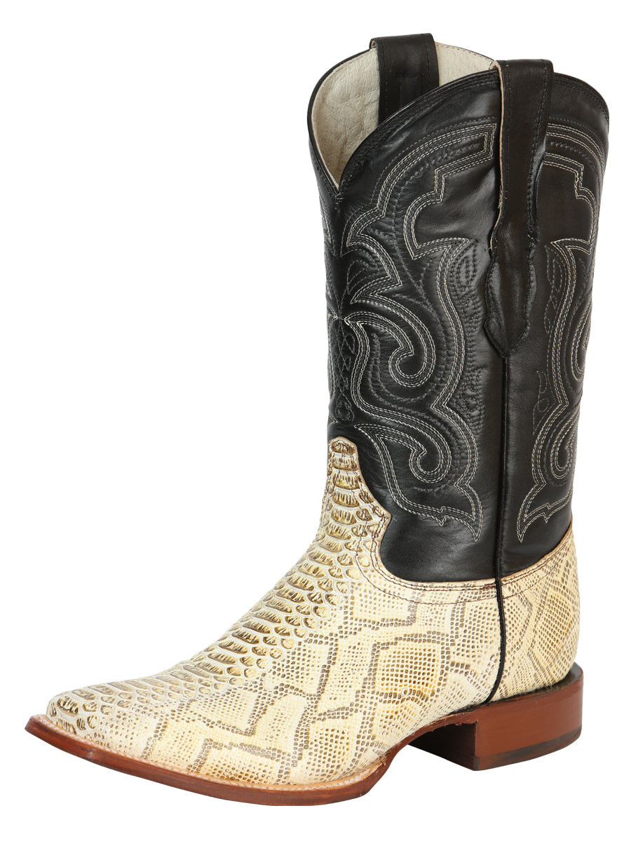 el General Caballero Pitón Imitación Rodeo Botas - Natural 45436