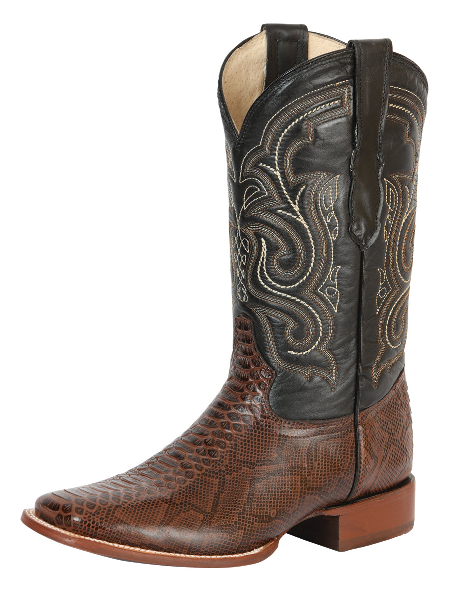 el General Caballero Pitón Imitación Rodeo Botas - Café 45437
