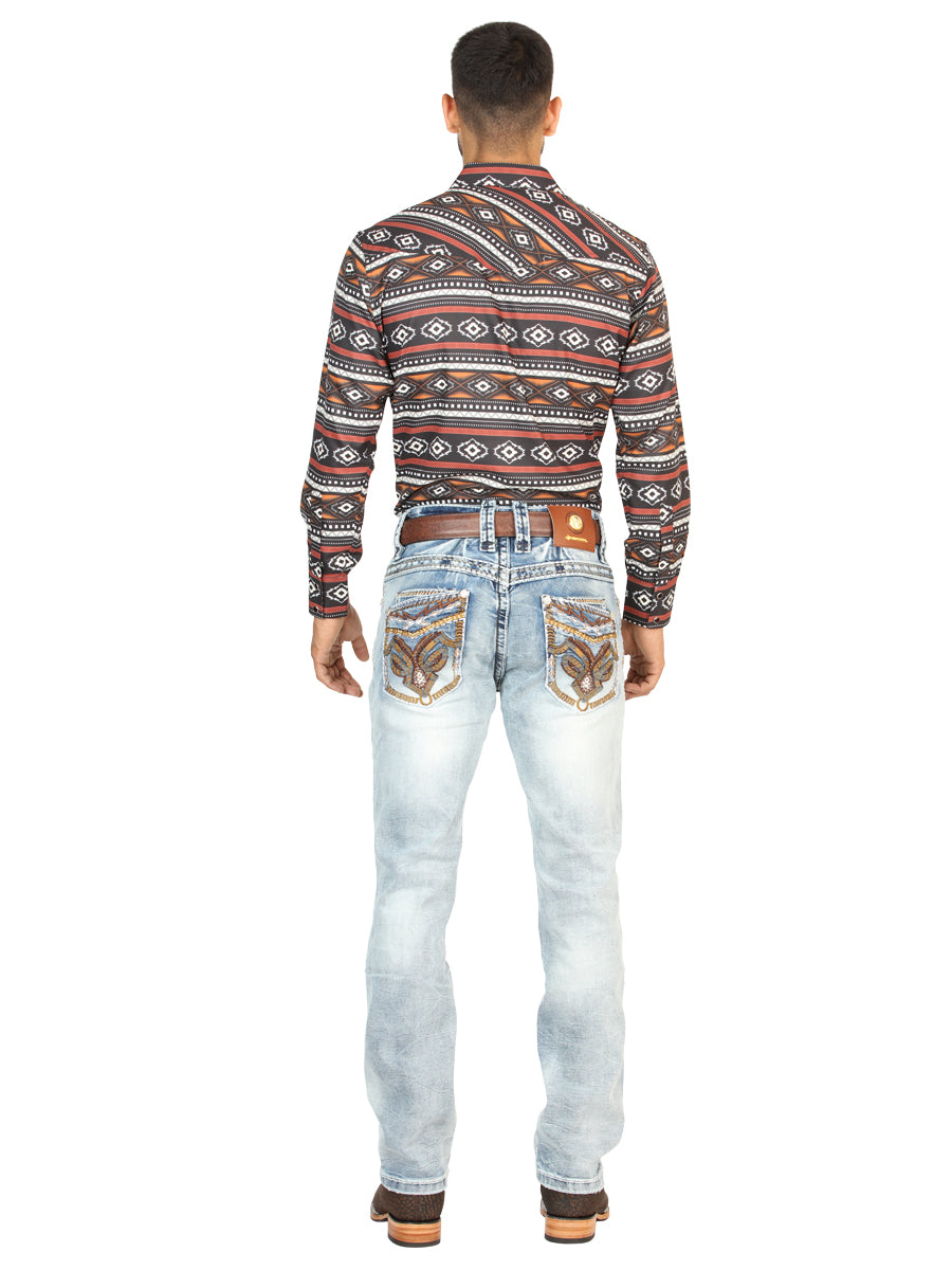 Centenario Caballero Premium Mezclilla Bota Cut Pantalón - Light Azul 45531