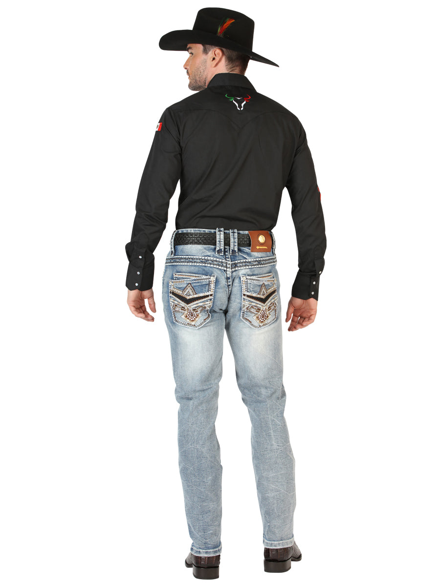 Centenario Caballero Premium Mezclilla Bota Cut Pantalón - Negro 45532