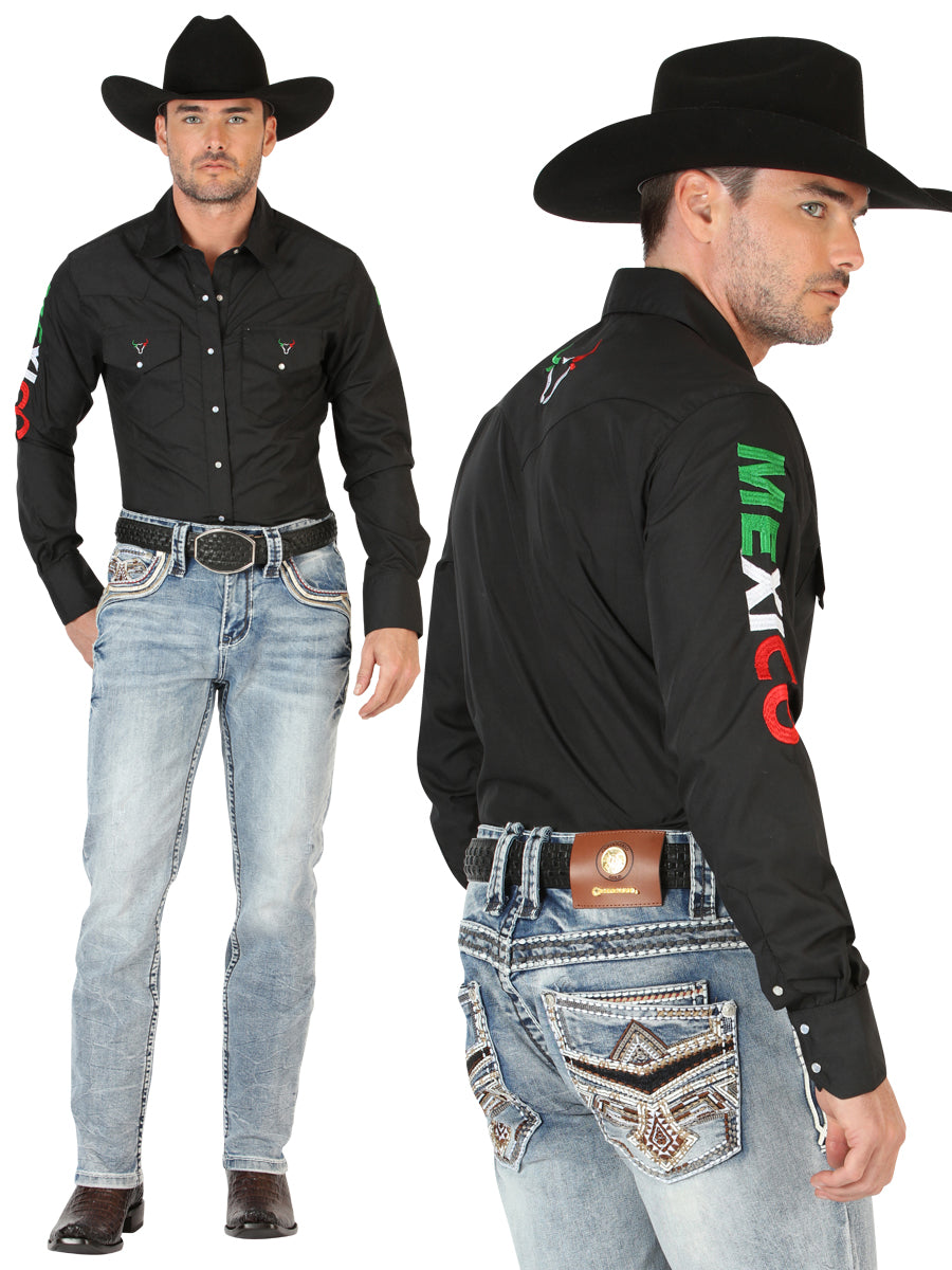 Centenario Caballero Premium Mezclilla Bota Cut Pantalón - Negro 45532