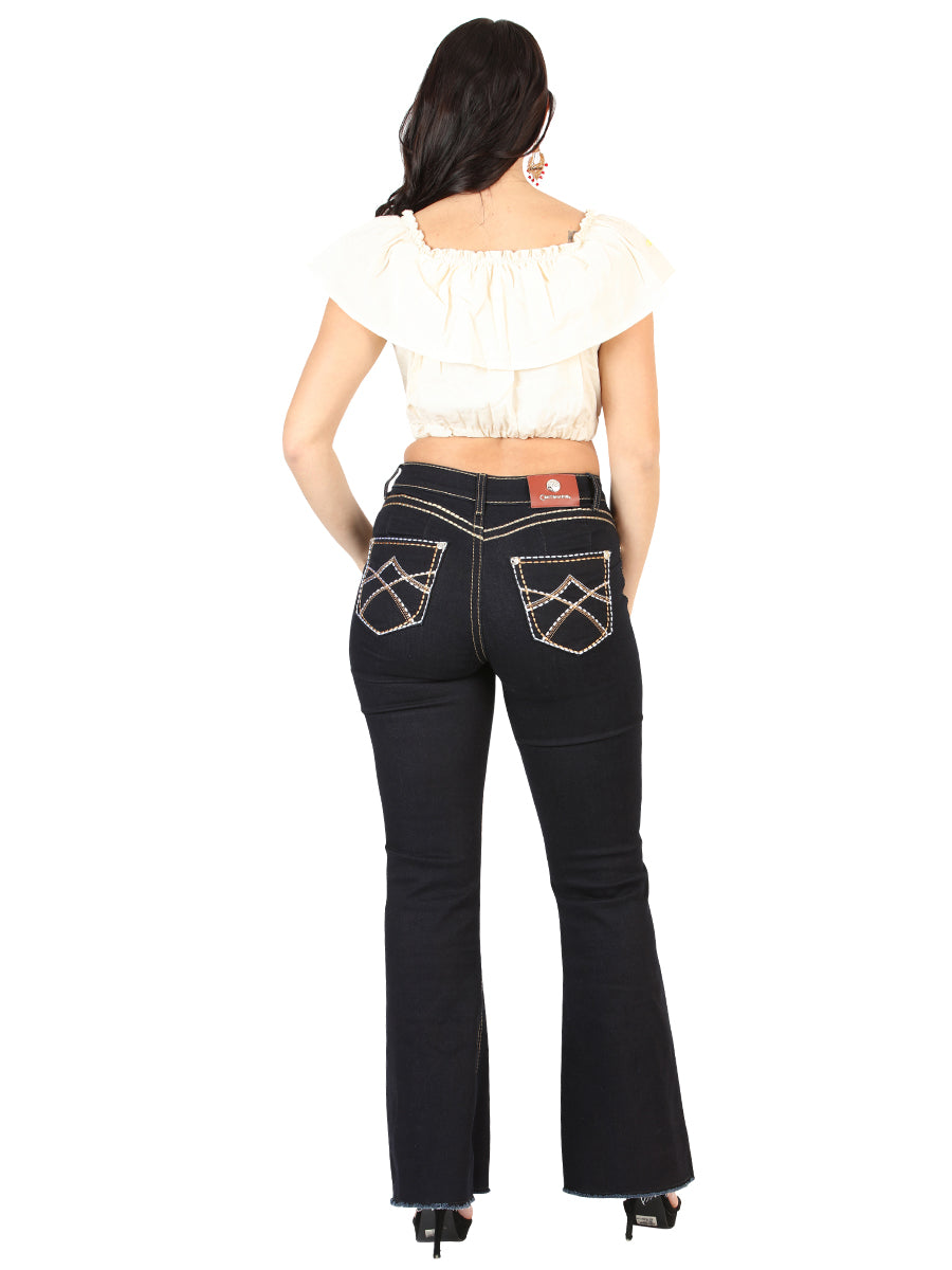 Centenario Dama Mediano Azul Bootcut Mezclilla Pantalón de Mezclilla 45544