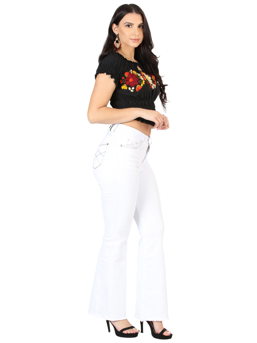Centenario Dama Blanco Bootcut Mezclilla Pantalón de Mezclilla 45545