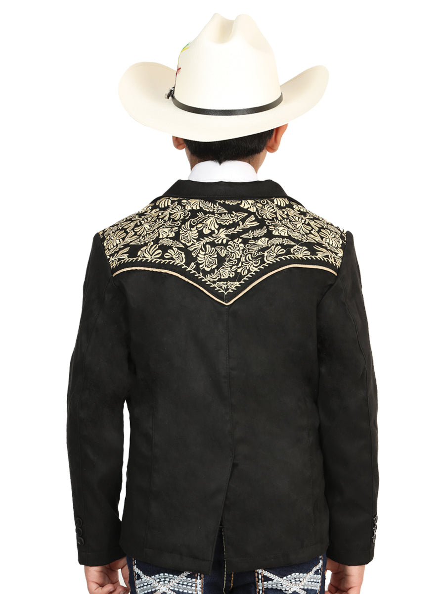 el General Niños' Gamuza Vaquero Bordado Blazer - Negro 45659