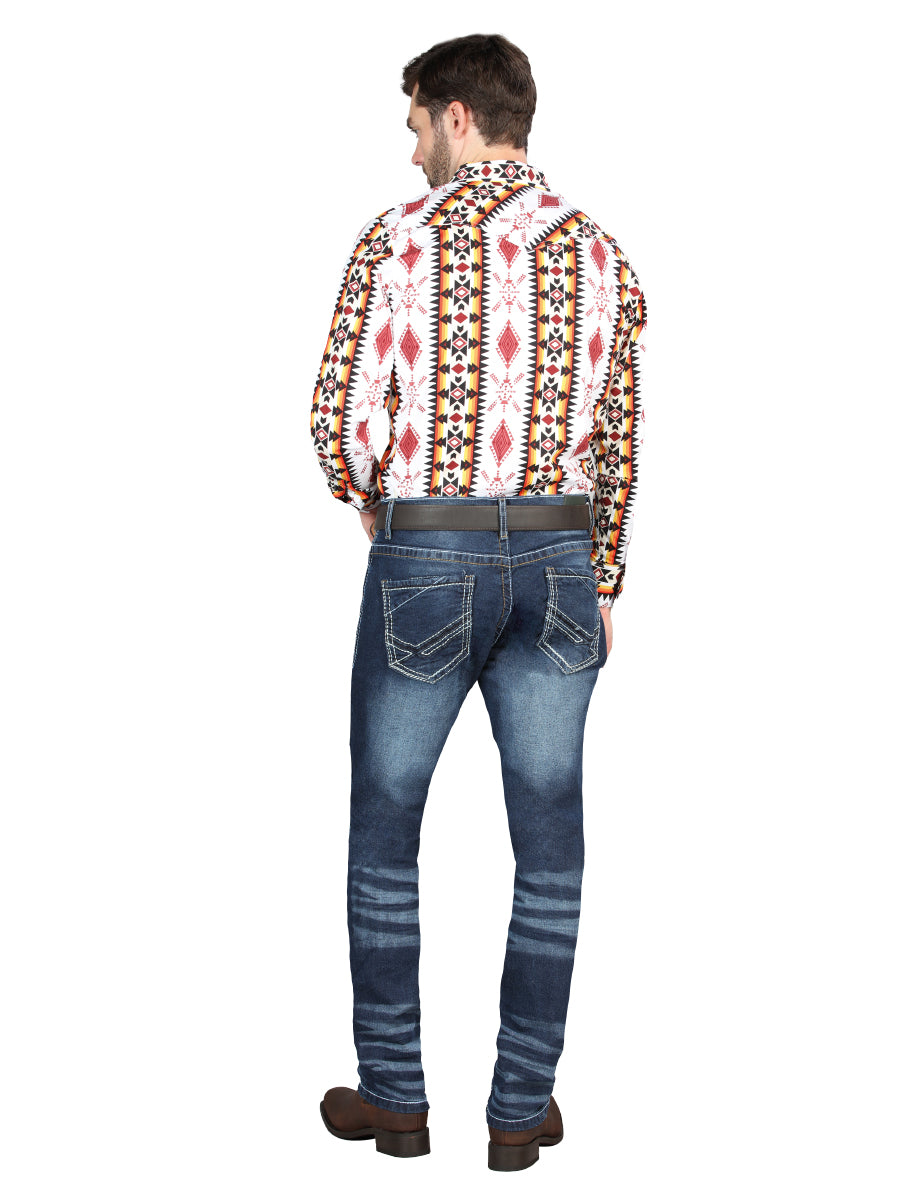 el Norteño Mediano Azul Skinny Stretch Pantalón 126628