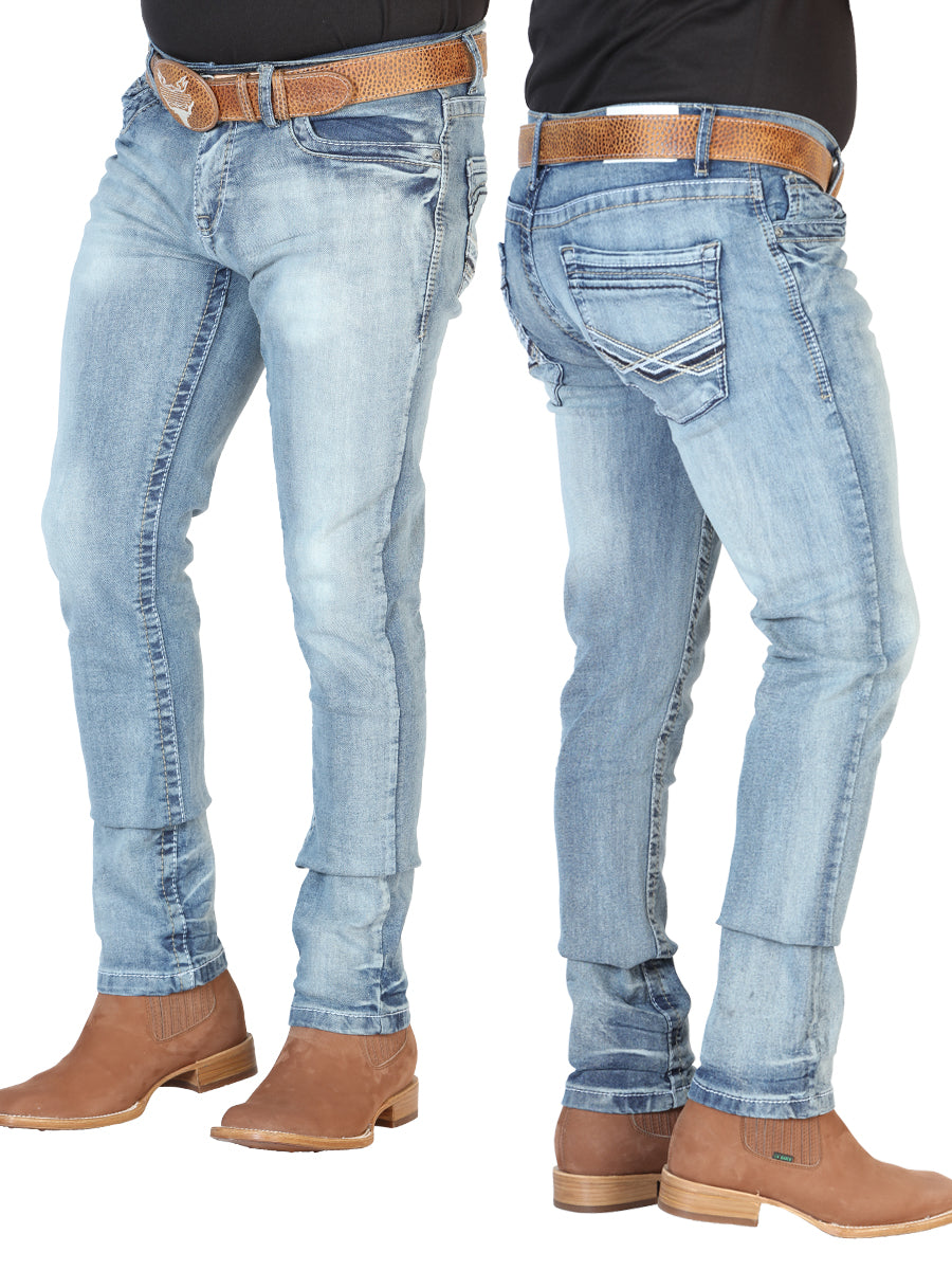 el Norteño Light Azul Skinny Stretch Pantalón 126630
