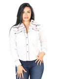 Dama Blanco Bordado Vaquero - Style Blusa 126681