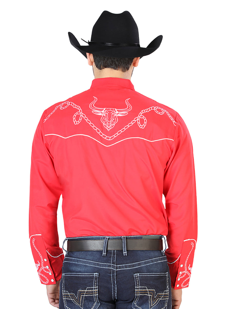 el Señor de los Cielos Bordado Camisa Rojo/blanco 126713