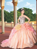 Vestido De Quinceañera Joanini Col B-01 100% Poliester Durazno/Dorado 600023