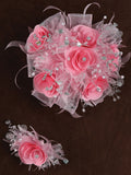 Juego De Velas Ramo Mis Xv Primaveras 231014 Acrílico/Satin Rosa/Plata 600061