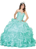 Vestido De Quinceañera Joanini Col M-02 100% Poliester Aqua/Plata 600321