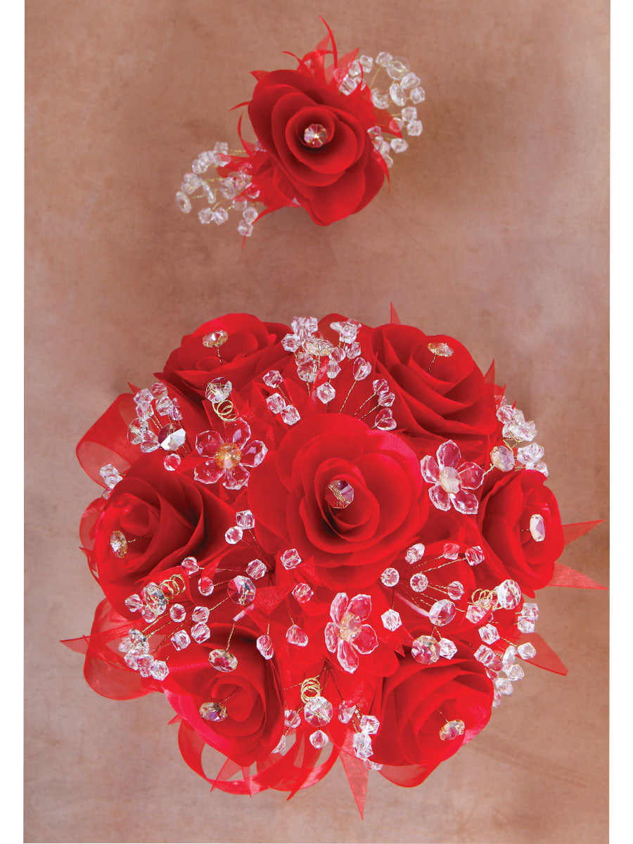 Juego De Velas Ramo Mis Xv Primaveras 231014 Acrílico/Satinado Rojo/Oro 600856