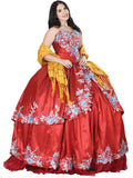 Vestido De Quinceañera Mis Xv Primaveras Ss1805 Tafeta Vino 601252