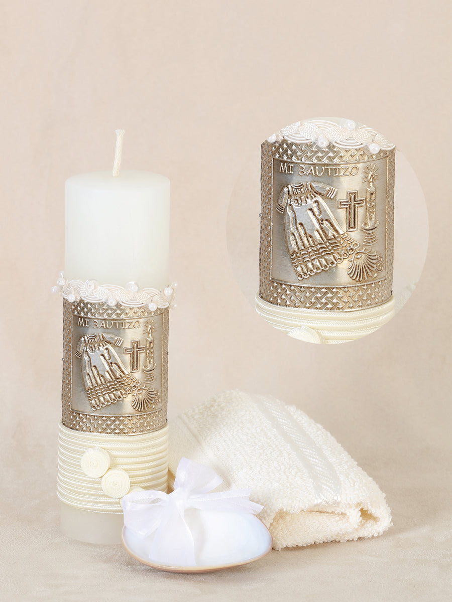 Juego De Velas Set De Vela Bautizo Mis Xv Primaveras Francesca Varios Marfil 601876