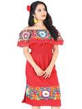 Vestido Campesino Mis Xv Primaveras Primavera Olan 50% Algodón 50% Poliester Rojo 601964