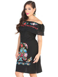 Vestido Campesino Mis Xv Primaveras Clavel 50% Algodón 50% Poliester Negro 601966