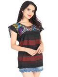 Blusa Bluson Mexico Artesanal Paloma 50% Algodón 50% Poliester Negro 601968