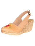 Huarache Plataforma Mexico Artesanal Bordado Piel Natural 602359