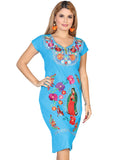 Vestido Bordada/O Mis Xv Primaveras Virgen 100% Algodon Azul 602466
