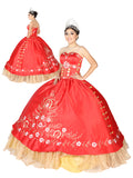 Vestido Charro Mis Xv Primaveras #26 100% Poliéster Rojo 602548